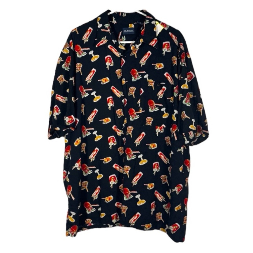 Men’s Mixology Beverage Shirt Sleeve Button Down Size Large